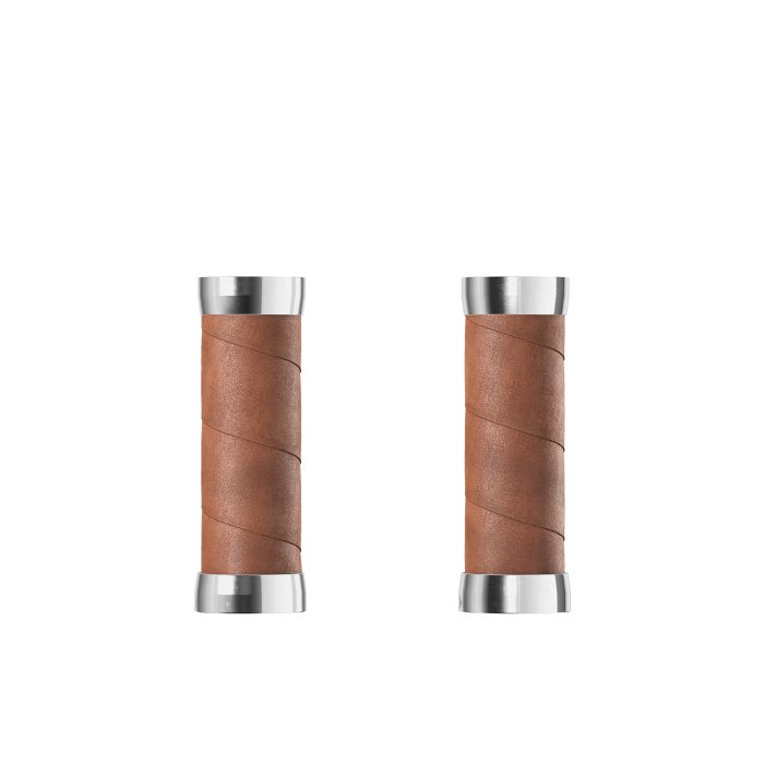Brooks slender leather grips (100+100mm) - dark tan