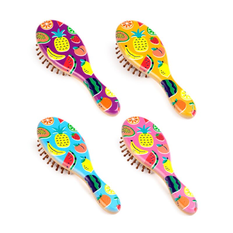Spazzola per capelli in bambù di frutta estiva