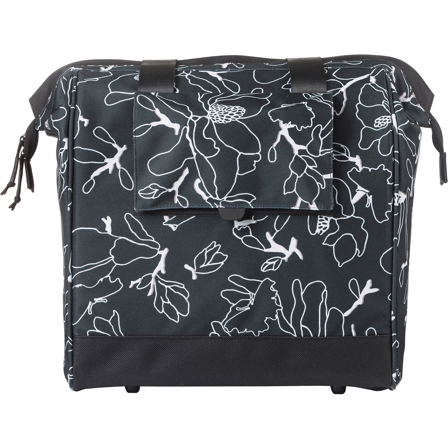 Basil borsa portabiciclette grand flower mik 23l 12 x 35 x 35 cm - nera