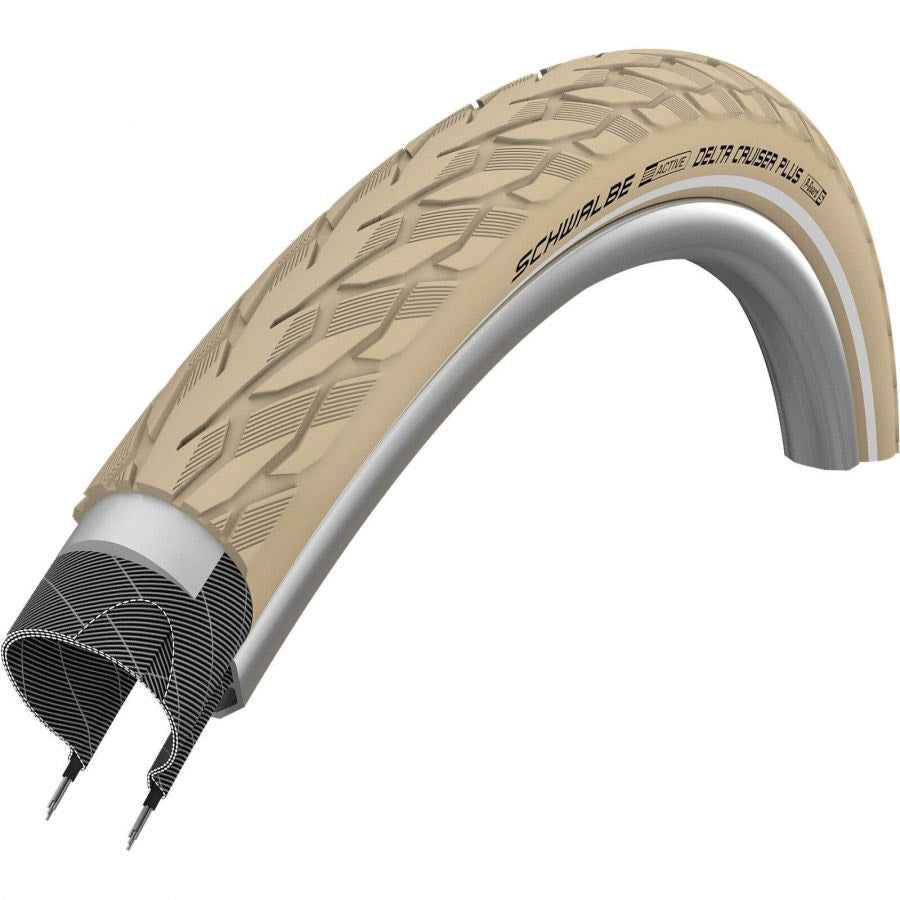 Schwalbe Delta Cruiser Plus Creme 28x1.40 37-622 Reflexión