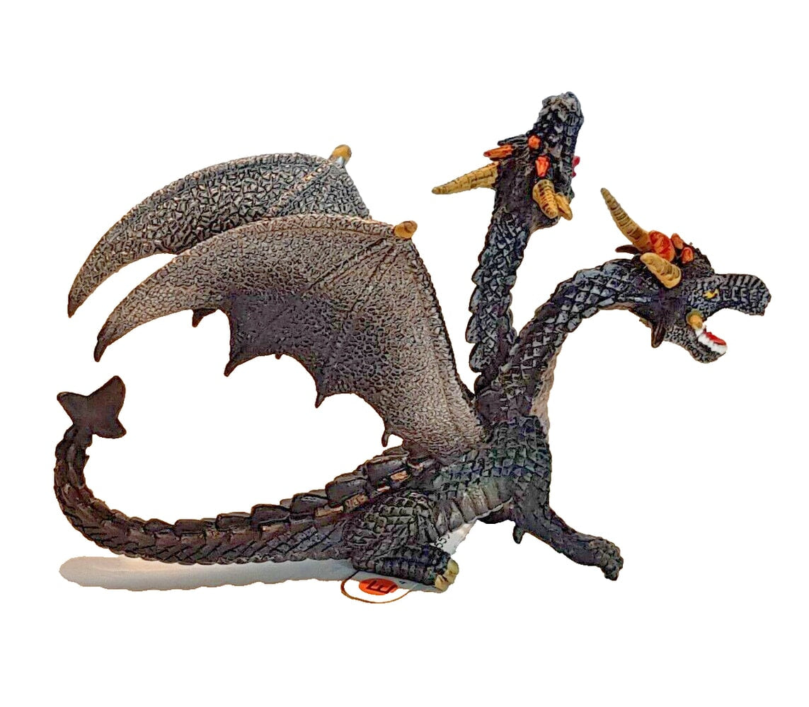 Dragón Bullyland de dos cabezas negro (75597)