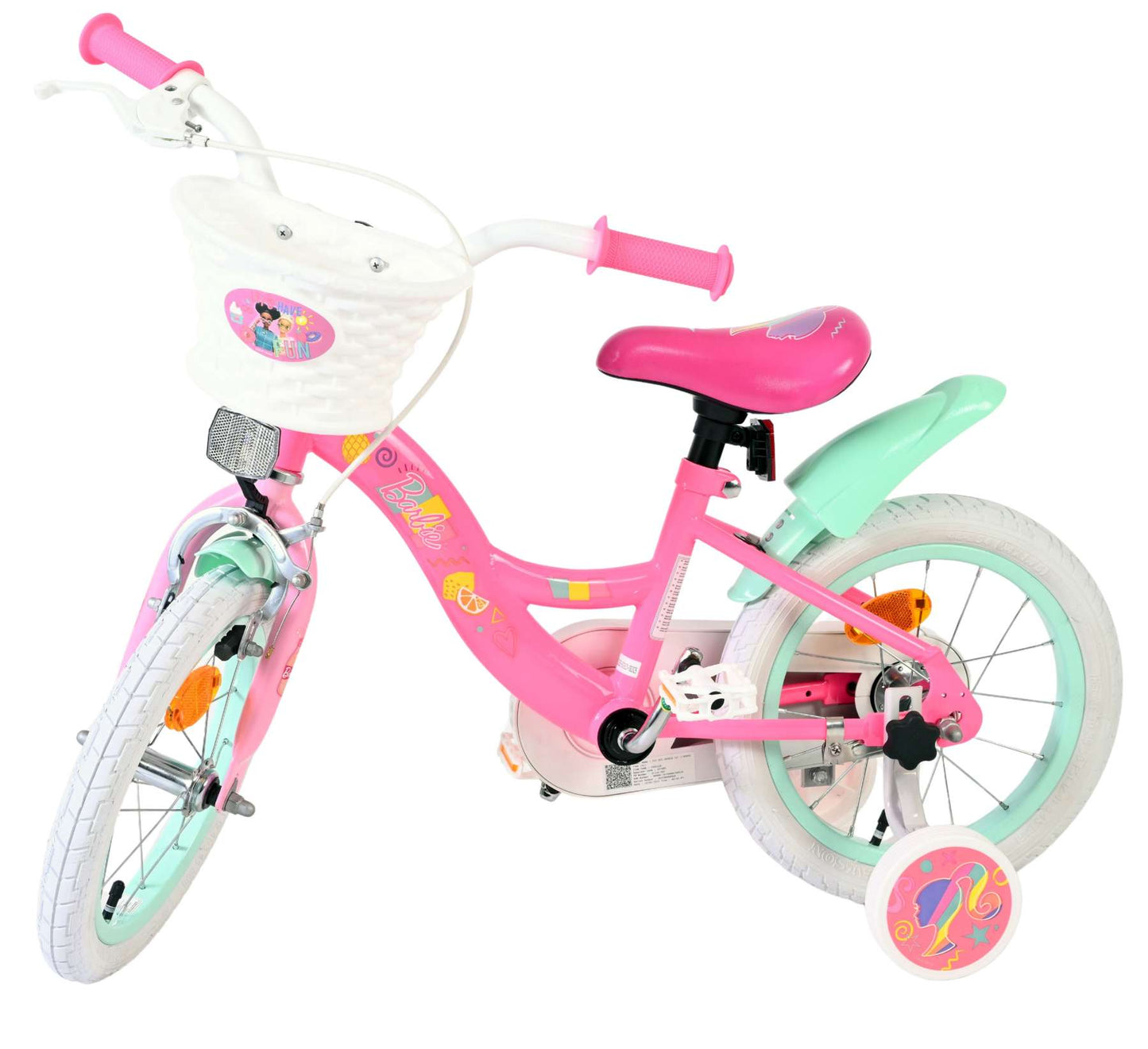 Bicicleta infantil Barbie - niñas - 14 pulgadas - rosa