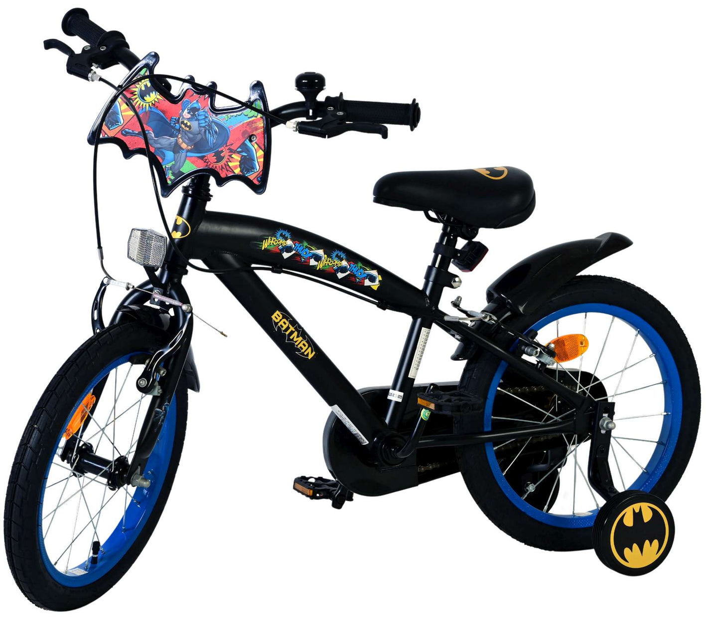Bicicleta infantil Batman - niño - 16 pulgadas - negra - 2 frenos de mano