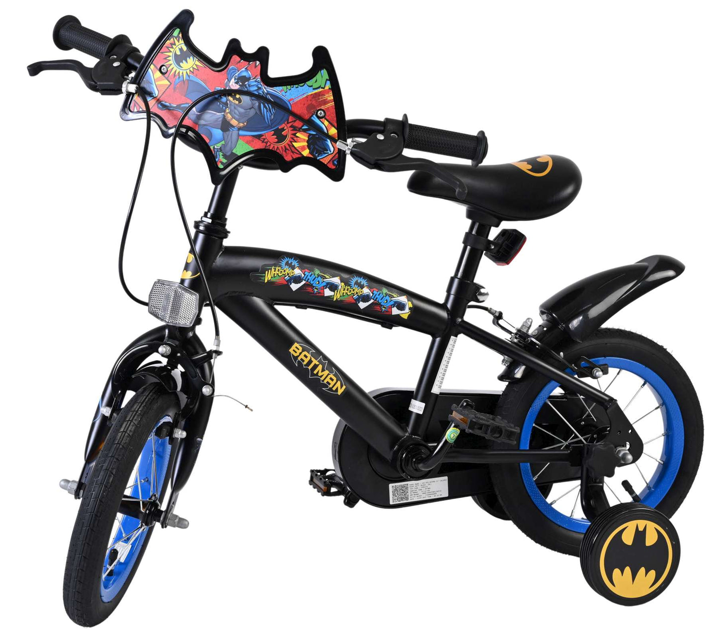 Bicicletta per bambini Batman - ragazzi - 12 pollici - nera - due freni a mano
