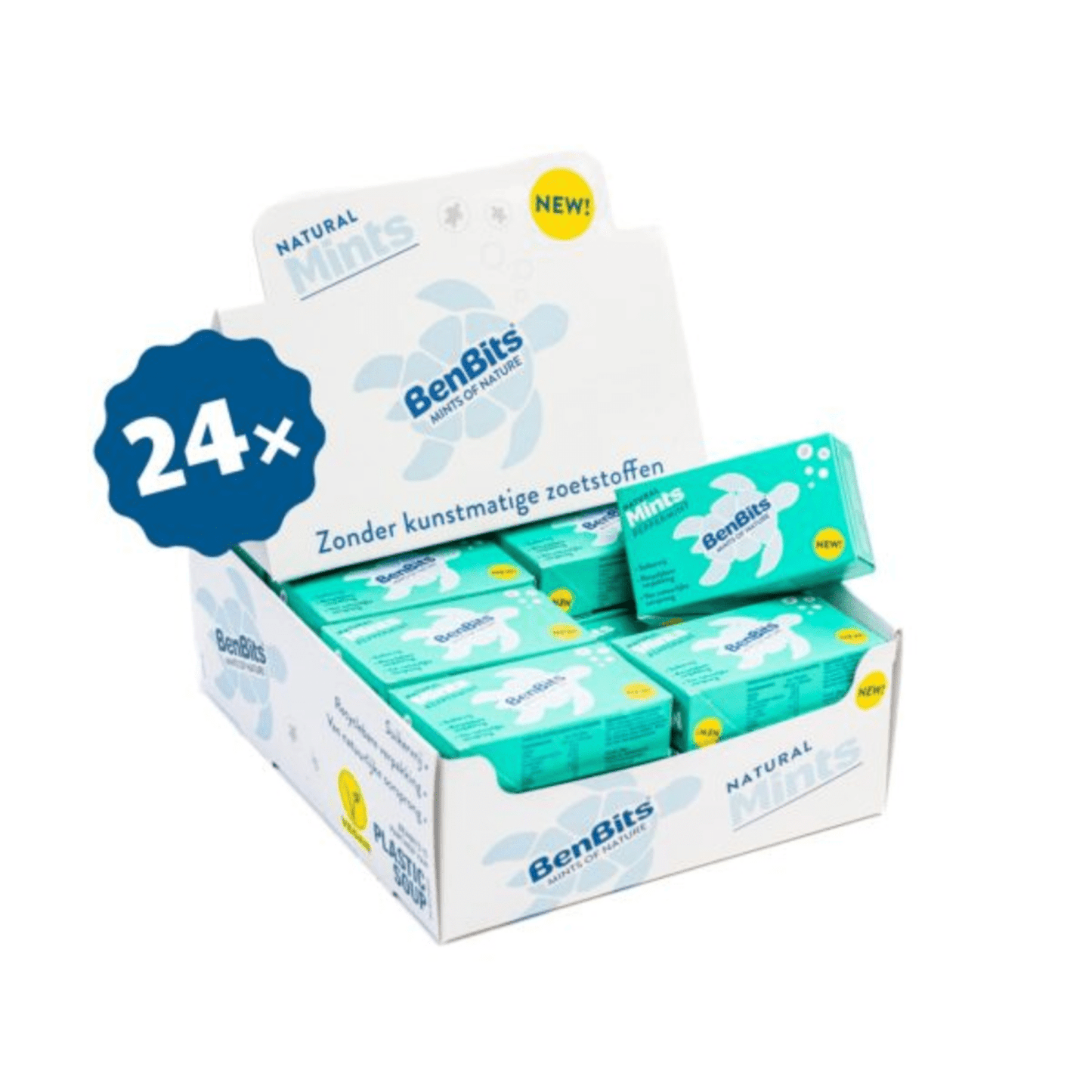 Caja flip-top Benbits mints menta (24x 30gr)