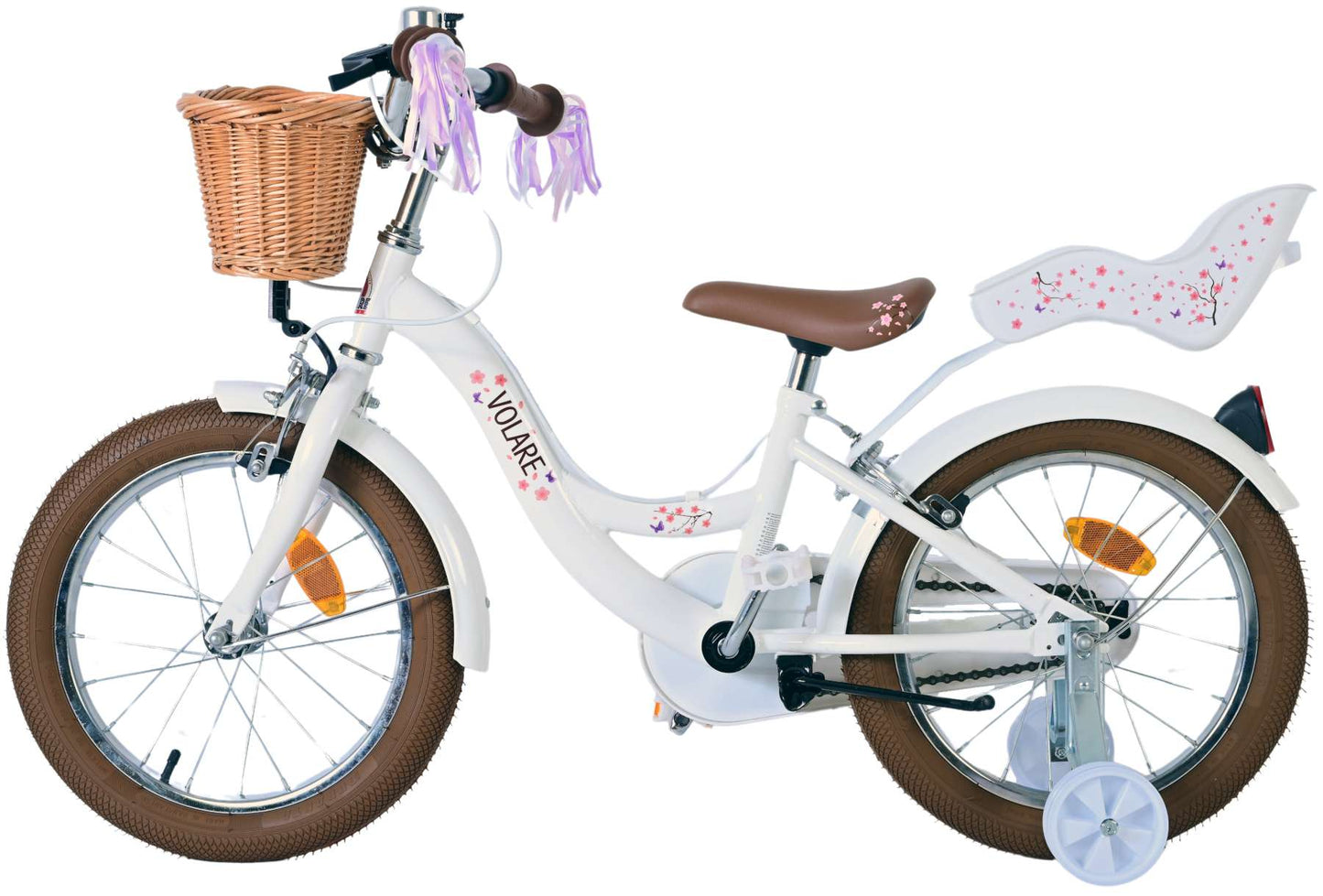 Volare Blossom Children's Bicycle Girls de 16 pulgadas blancas dos frenos de mano
