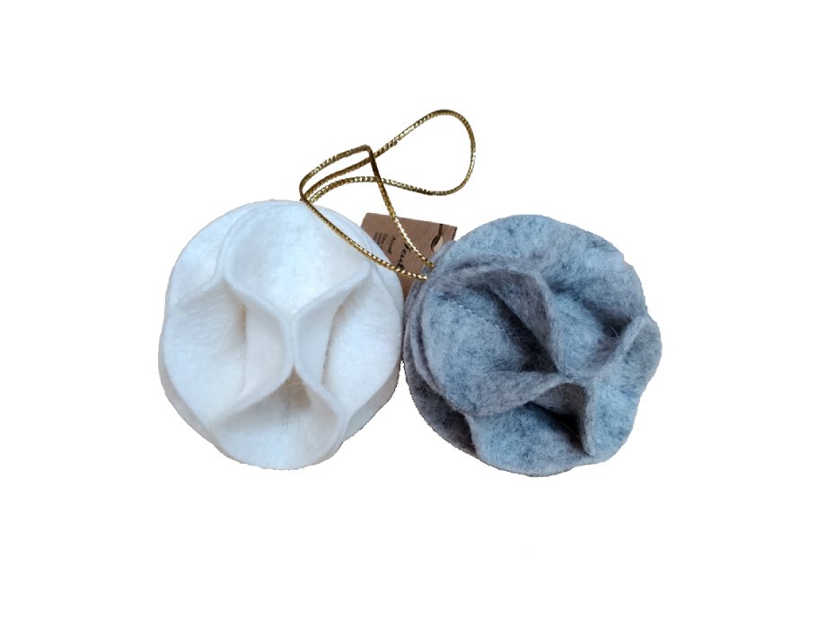 Ornamento di Natale blu era bianco e grigio