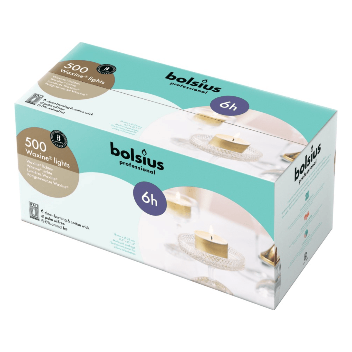Bolsius candeline professionali 6 ore (500 pezzi)