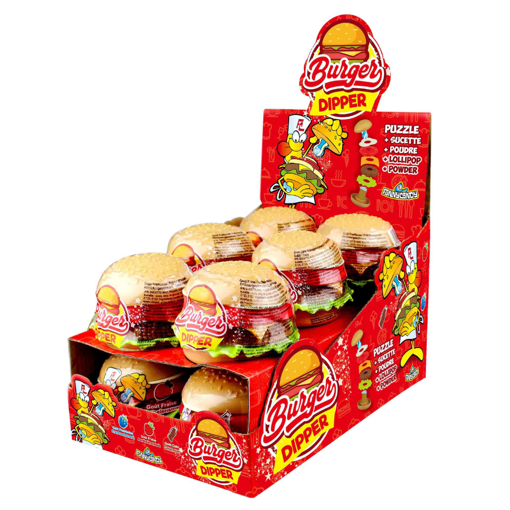 Divertente mestolo per hamburger con caramelle (12x 21gr)