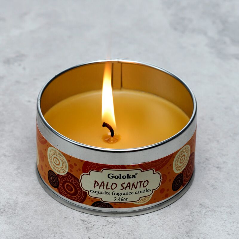 Goloka Palo Santo parafina de parafina Cera Vela en luz
