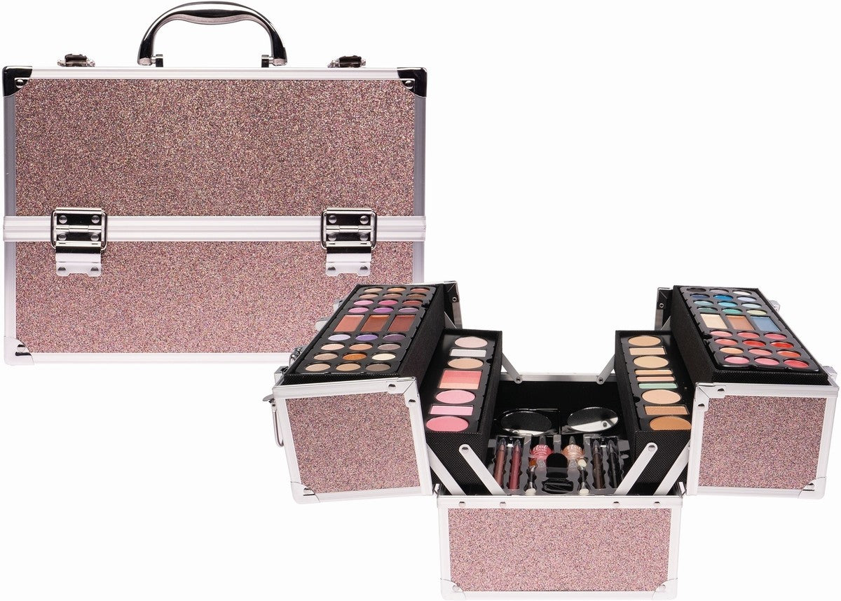 Casuelle Make-Up Suitcase Multi Glitter Pink