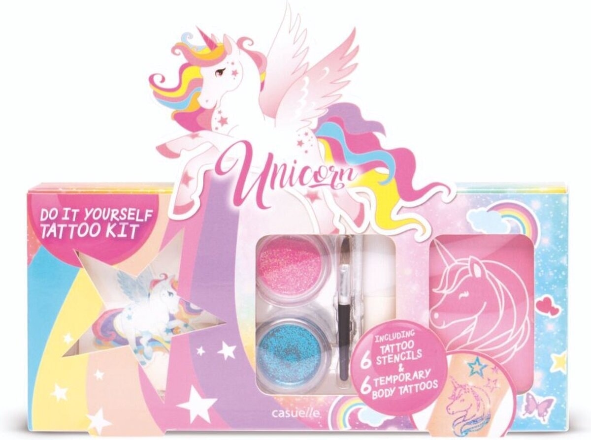 Set de tatuajes de unicornio de Casuelle