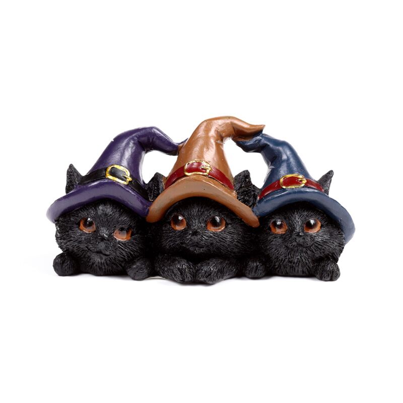Stretches Black Cat Trio in Witch Hat