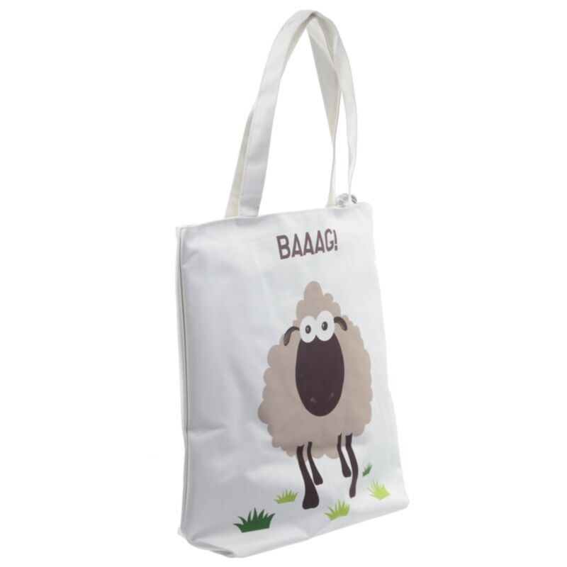 Comprador de bolsas de algodón de oveja con cremallera
