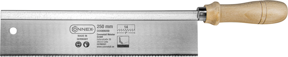 Sega per asciugamani Connex per legno dritto temprato da 250 mm - cox809250