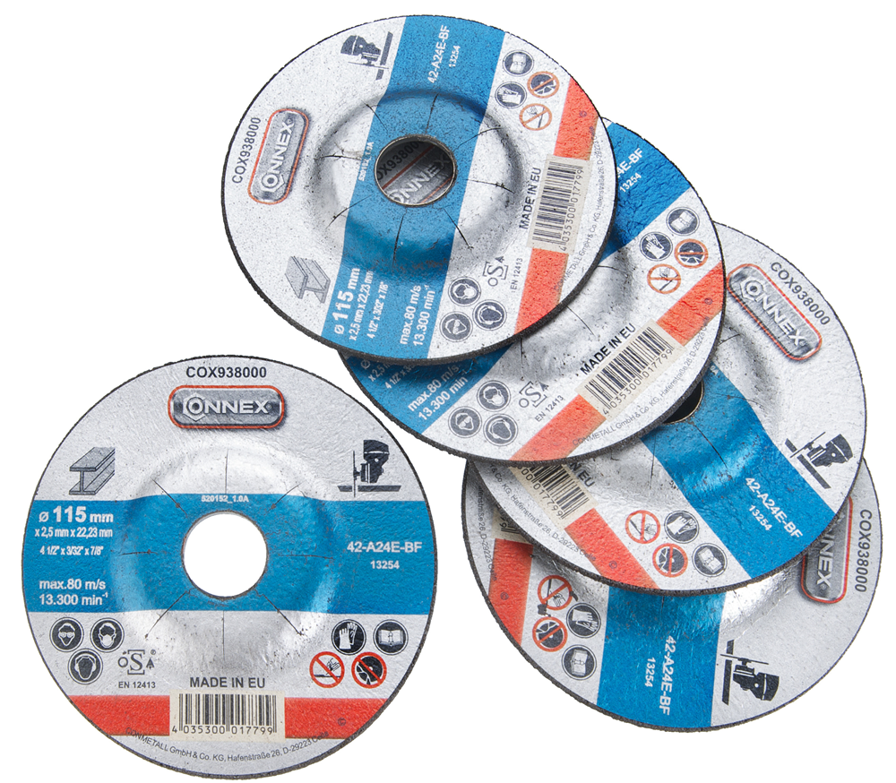 Connex set 5x disco abrasivo de metal 115mm - cox938005