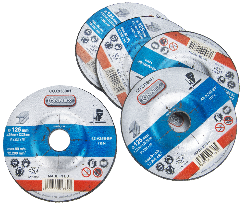 Connex set 5 dischi abrasivi in metallo 125 mm - cox938006