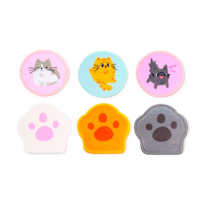 Set di 6 dischetti di cotone riutilizzabili Beans Co Cats