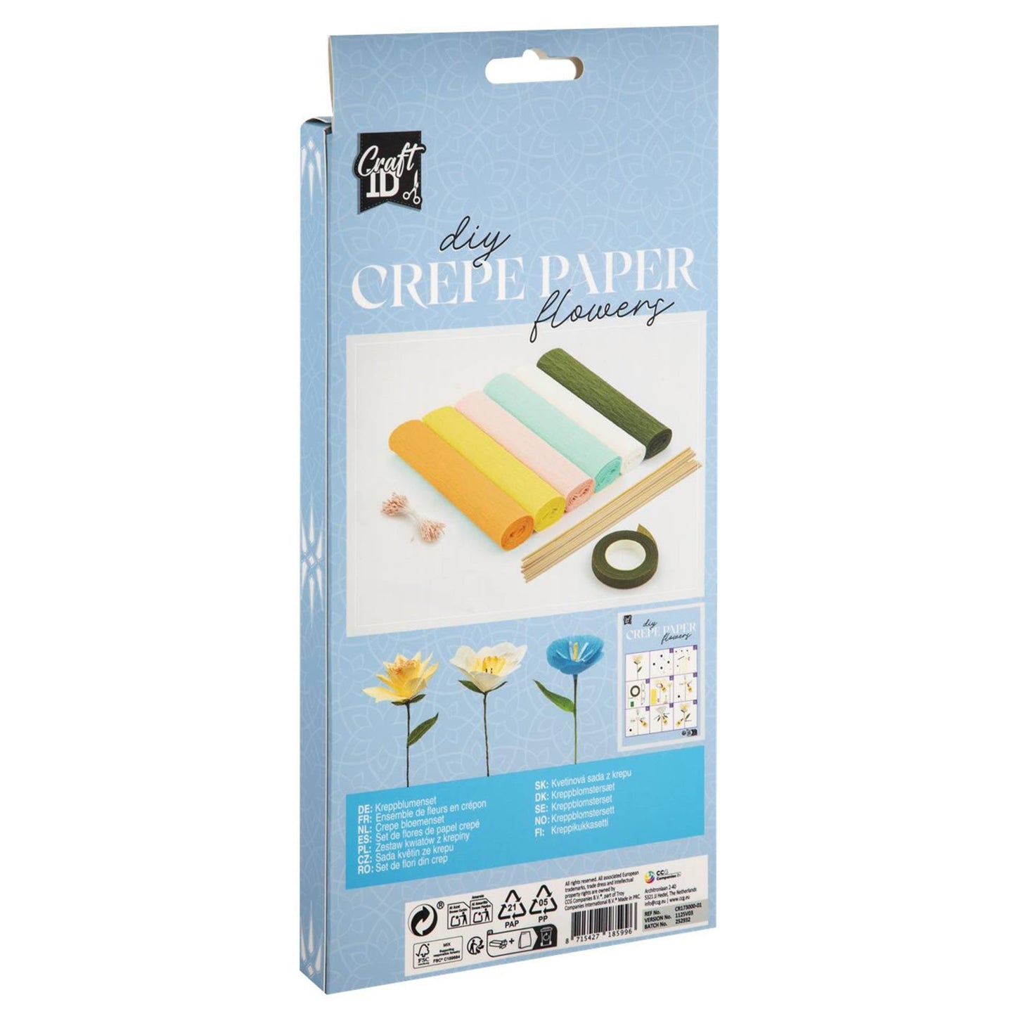 Set artigianale con fiori in crêpe