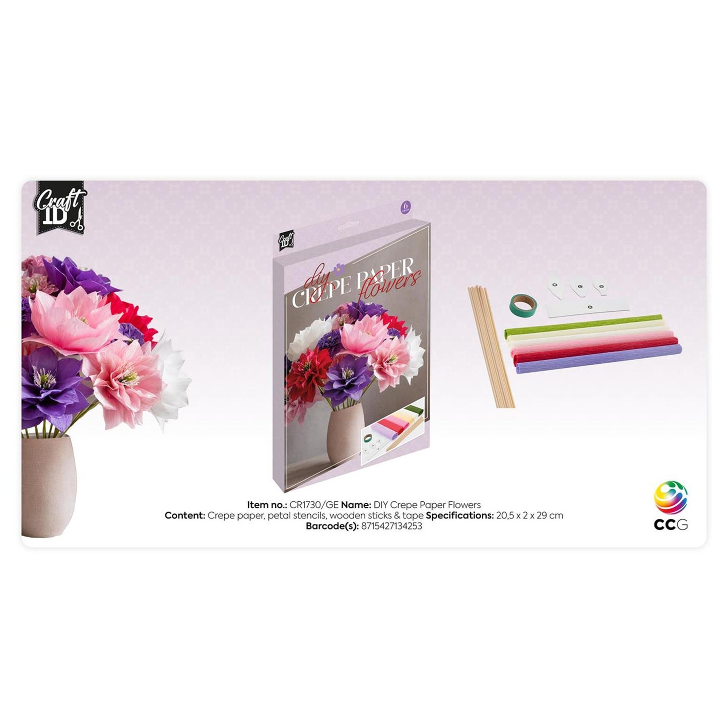 Craft id crepe knutsel bloemen