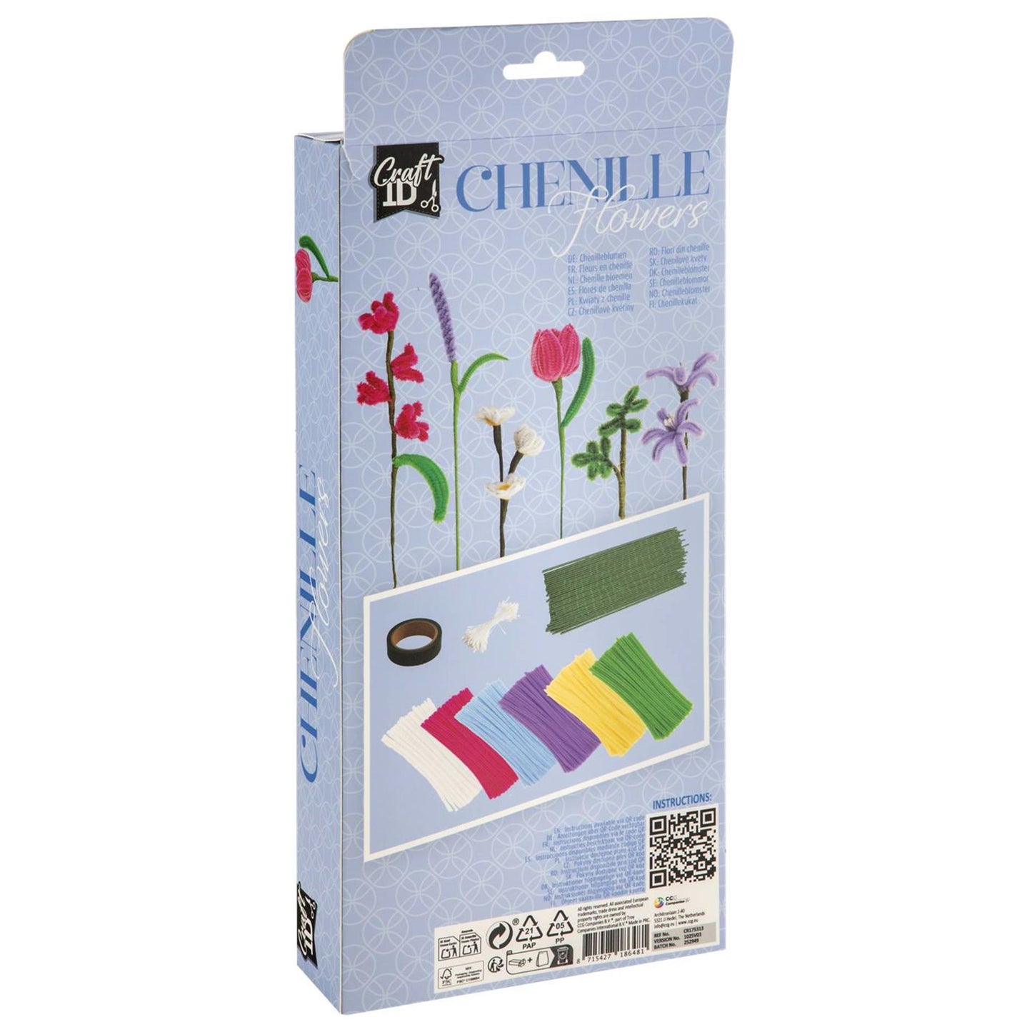 Set fiori in ciniglia Craft ID 108 pezzi