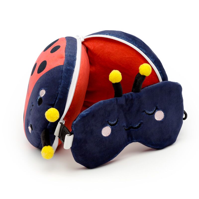RelleAzzz Adorabugs Ladybug alrededor de la máscara para dormir del cojín de viaje