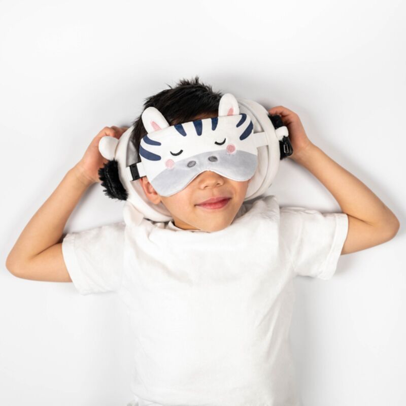 RelleAzzz Adoramals Bali de Zebra alrededor de la máscara para dormir del cojín de viaje