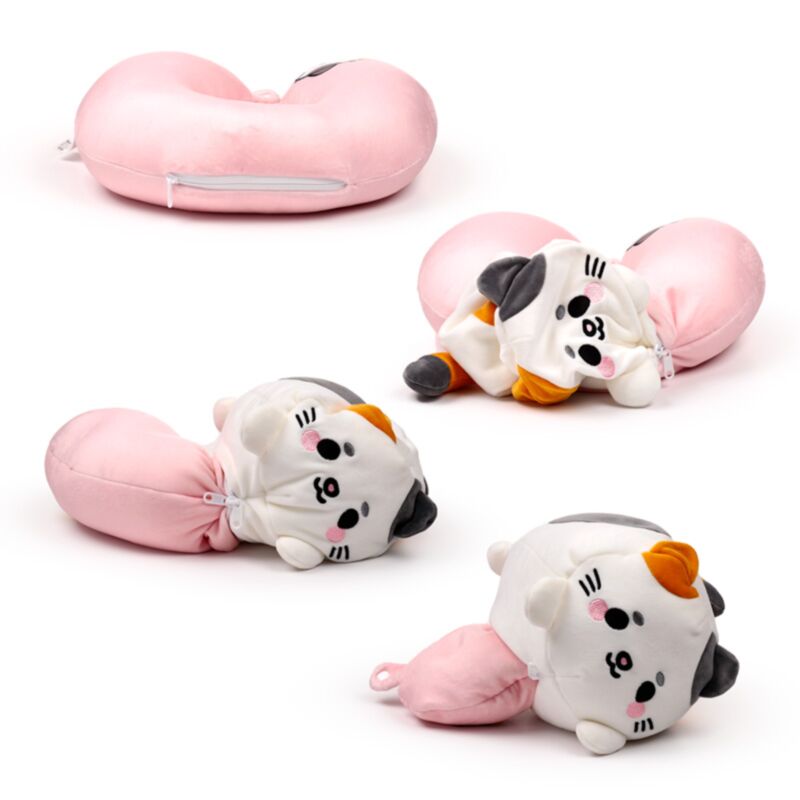 Swapseazzz Adoramals Kat 2-In-1 Plush Travel Almohada