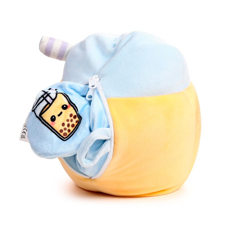 Swapseazzz foodiemals Boba de Bubble Tea Cuscino da viaggio in peluche 2 in 1
