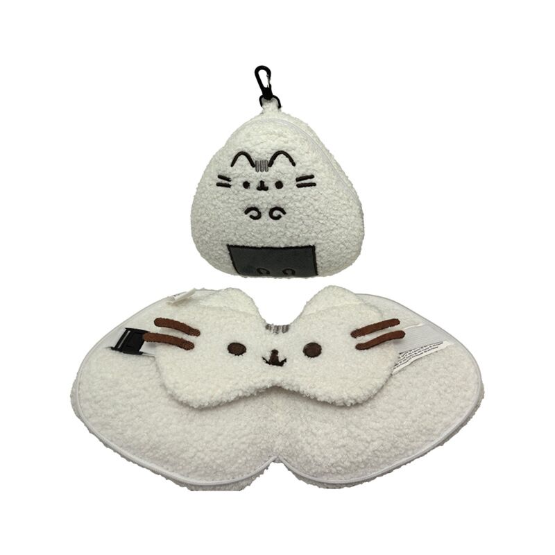 Relaxeazzz pusheen cat sushi club cuscino da viaggio maschera per dormire