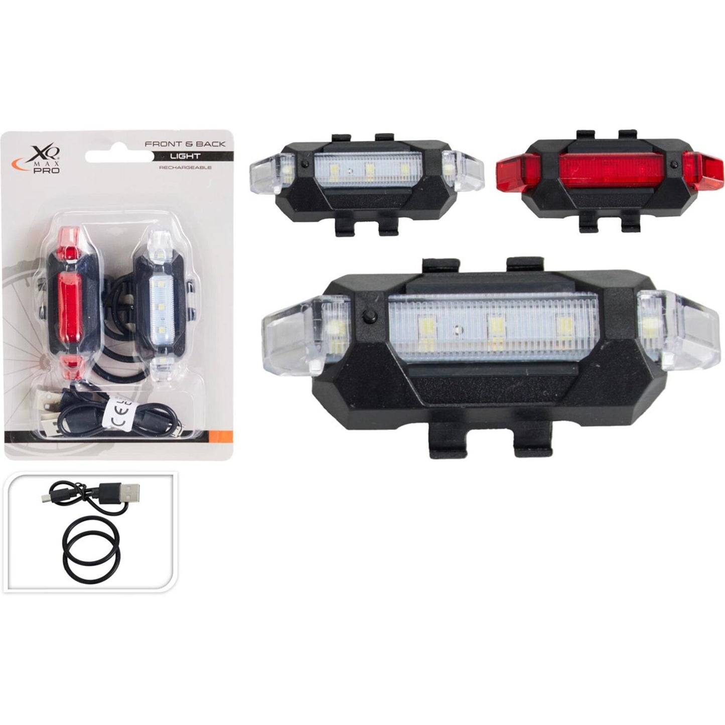 Set di lampade per bicicletta Xqmax da 2 pezzi su USB
