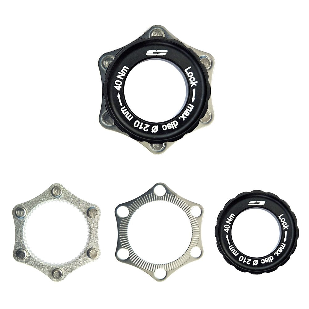Adaptador Cyclo tech centerlock a 6 orificios, eje pasante