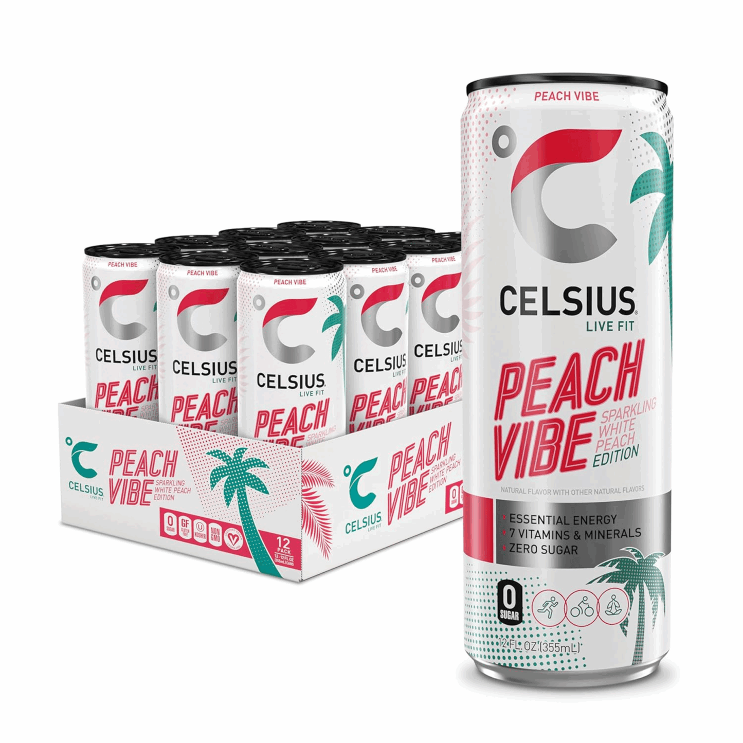 Lata Celsius melocotón vibe (12x 250ml)