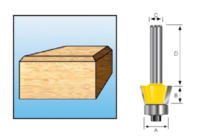 Accessori Makita fresa per smussare + lag. hm r22 s8 - d-10615