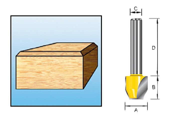 Accessori Makita fresa per smusso hm r45 s8 - d-10665