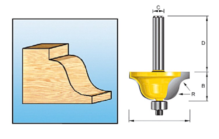 Fresa per modanatura accessori Makita+lag. hm 34,9 mm s8 - d-11558