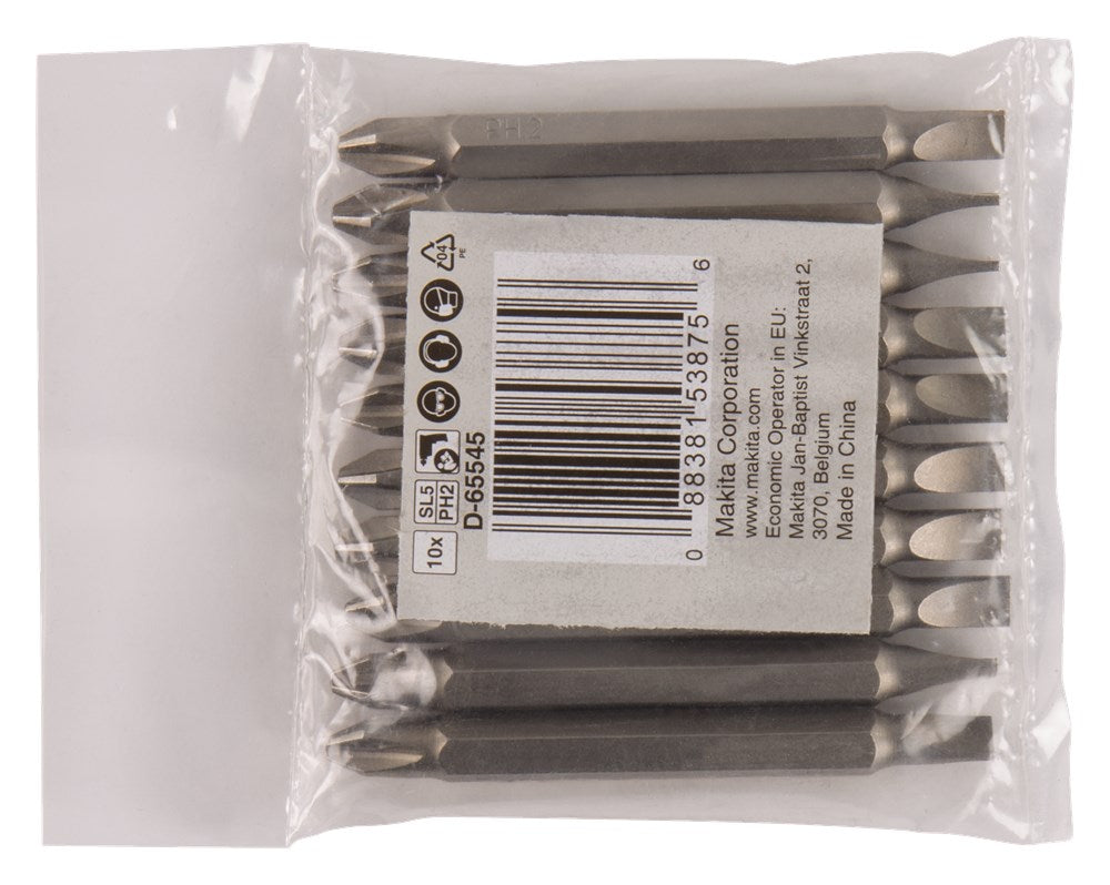 Accesorios Makita dub.bit ph2-sl5 65mm recarga 10s - d-65545 - d-65545