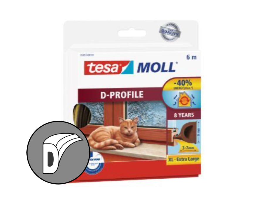 Tesa Tour Strap D Perfil 6m x 3-7 mm de marrón
