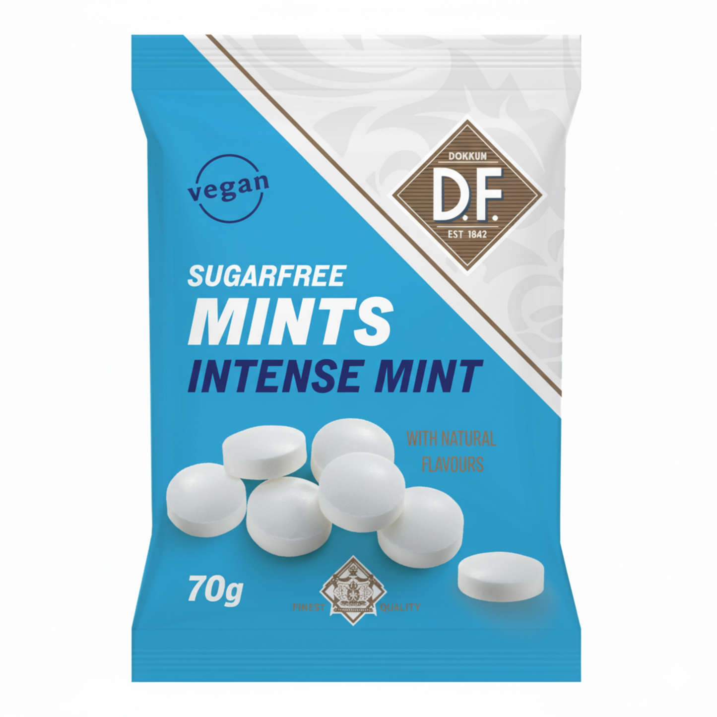 D.f. mentas sin azúcar sobre de menta intensa (12x 70g)