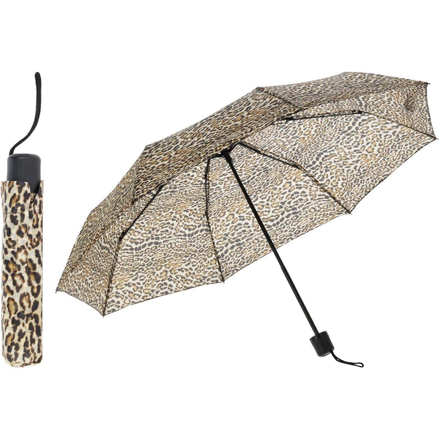 Paraguas plegable estampado leopardo