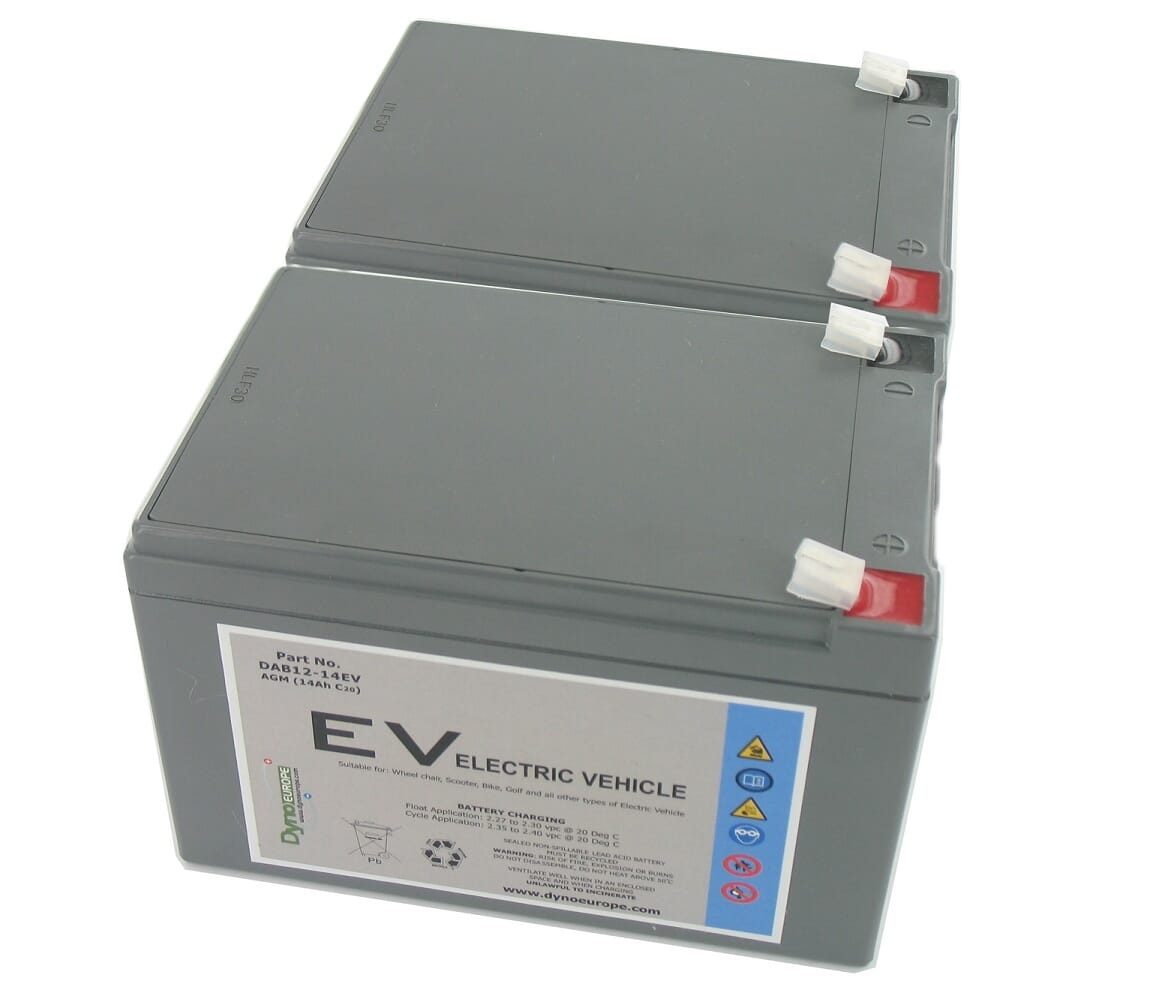 DYNO Europe Battery AGM Battery 12V 16.4AH Conjunto de reemplazo (Cables de exclusión)