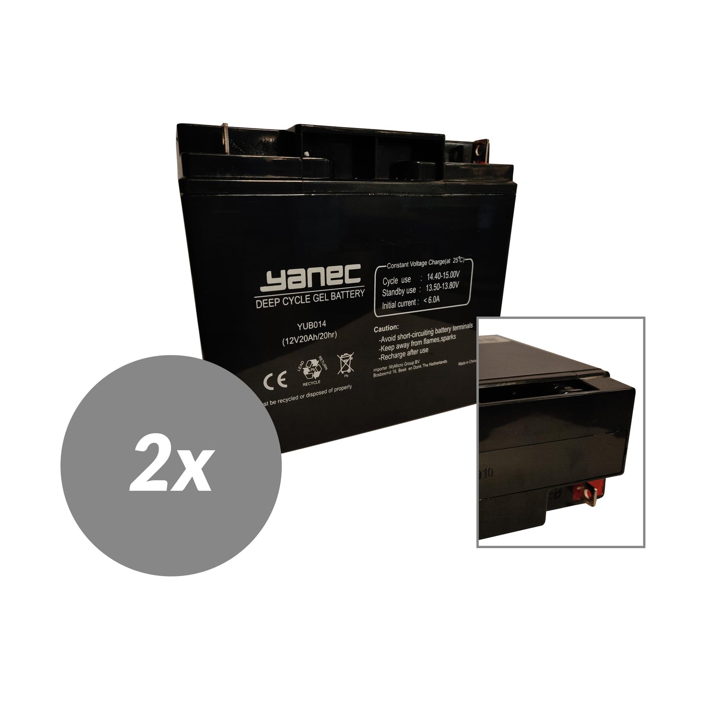 BATTERE GEL Yanec Batteria 12V 20 AH Set di sostituzione (Esc. Cavi)