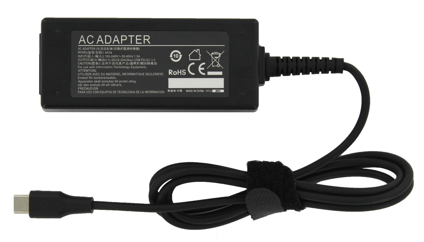 Adattatore USB-C per laptop sostitutivo 45W NERO