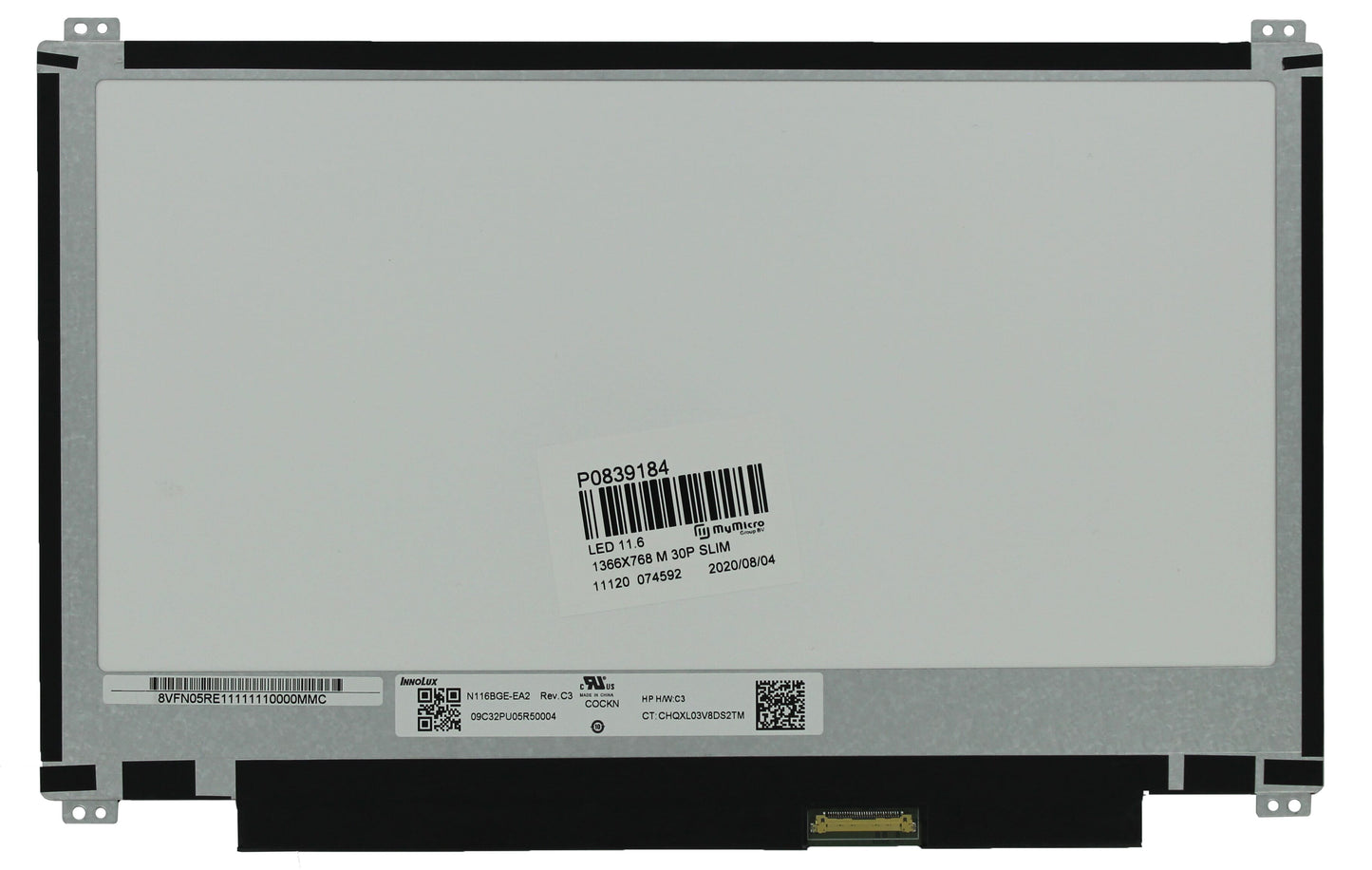 Pantalla LCD OEM de 11.6 pulgadas 13666x768 Mat 30pin EDP