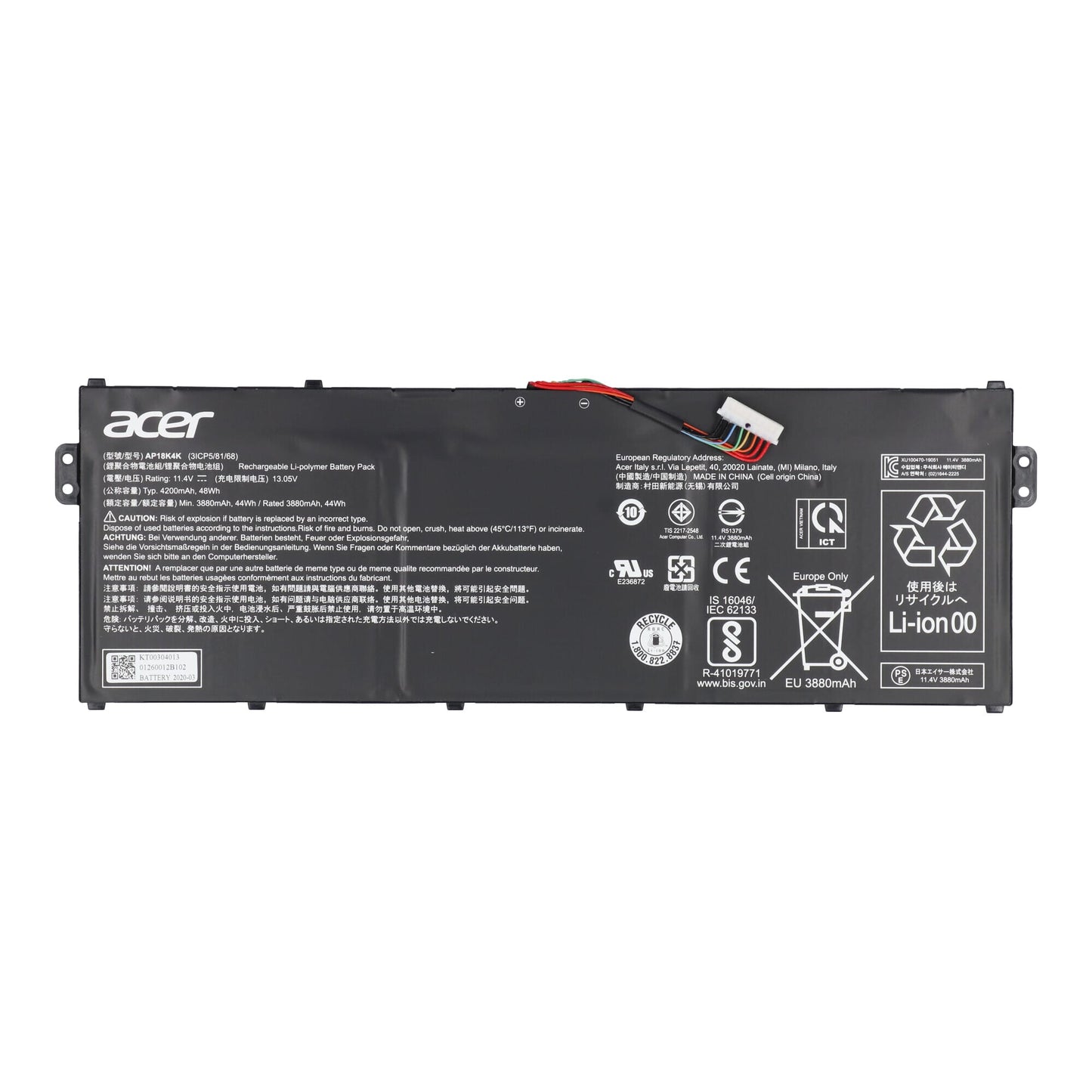Batteria per laptop Acer 4200 mAh