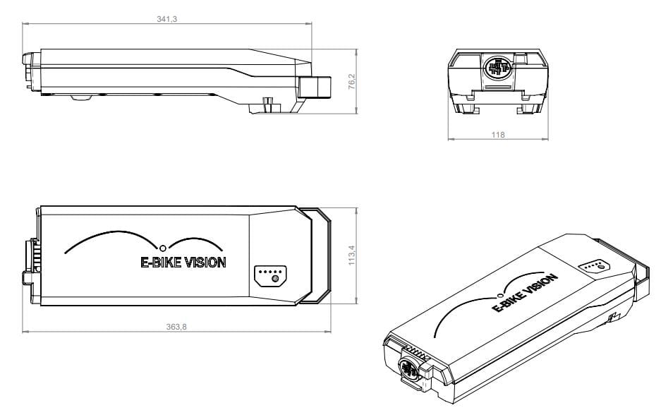 E Vision E-Bike Powerpack Lite 360wh Equipaje E Vision Erry-Bike