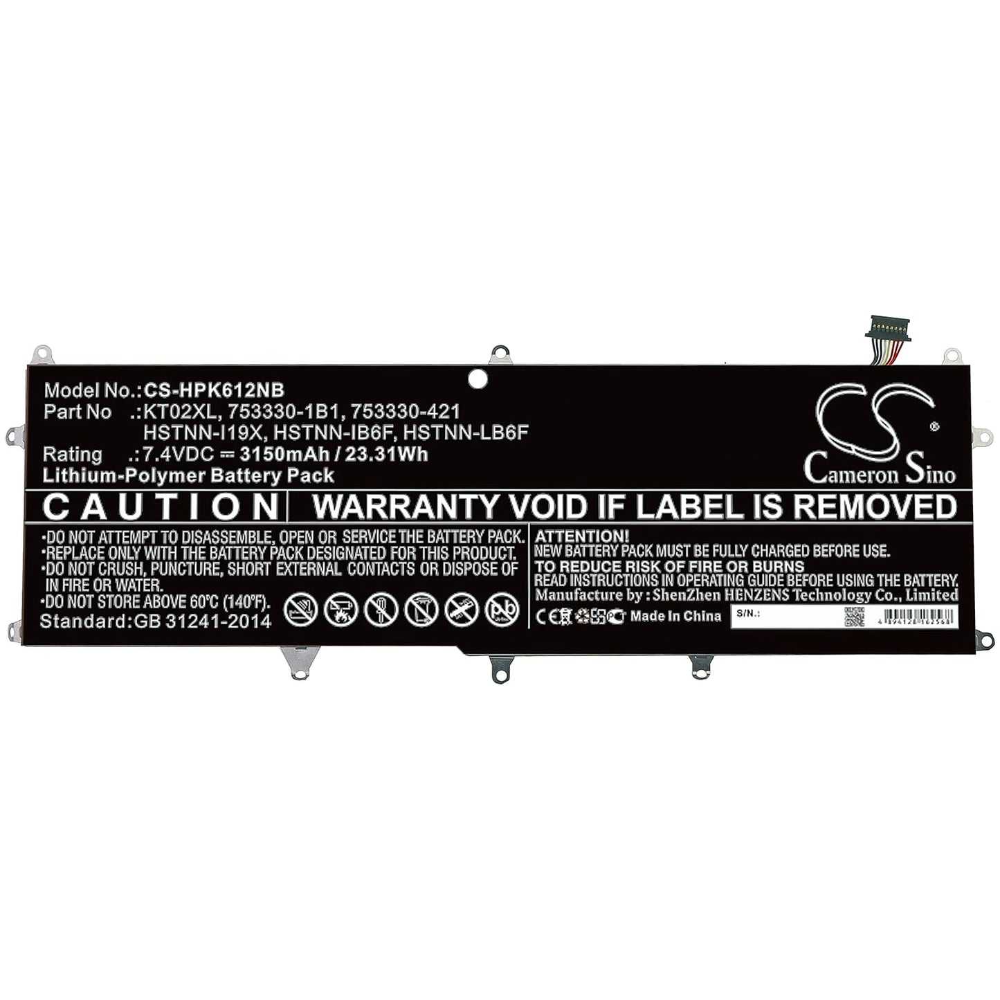Batería de laptop (teclado) 3150 mAh
