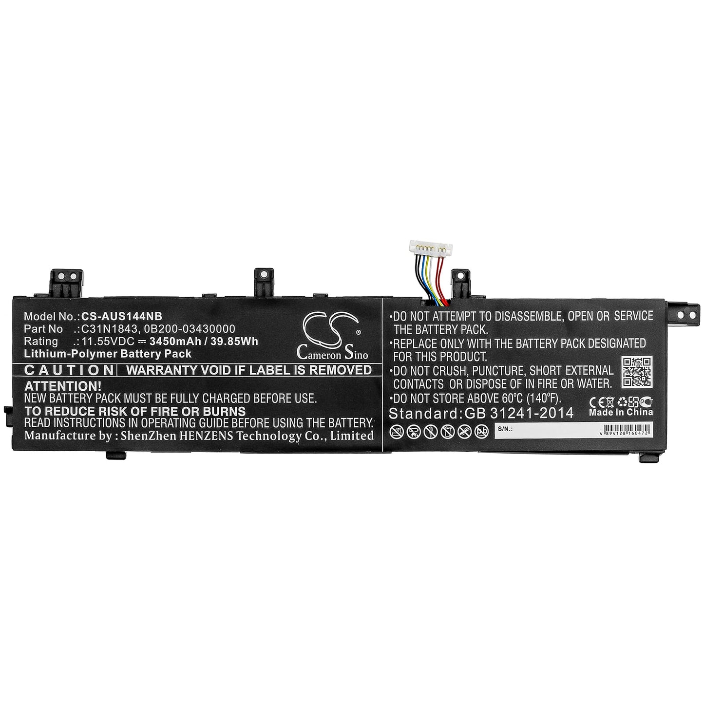 Batteria per laptop per parti di ricambio 3450 mAh