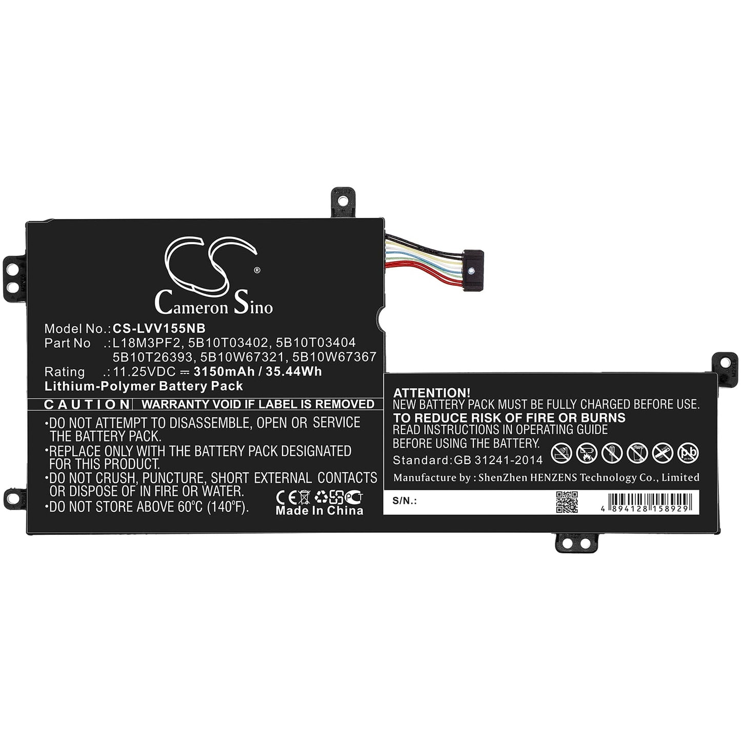 Batteria per laptop sostitutiva 3150 mAh