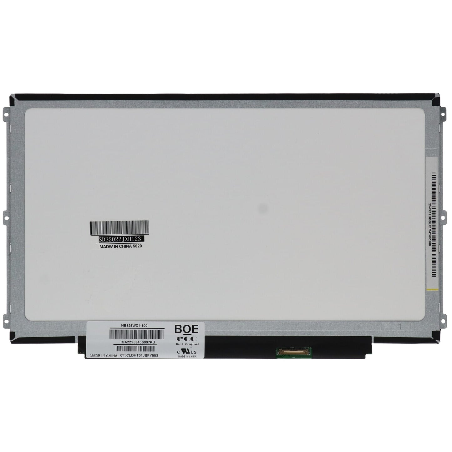 Schermo LCD OEM da 12,5 pollici 1366x768 Mat 30pin EDP